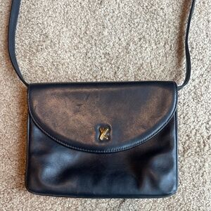Paloma Picasso Black Crossbody Bag with Gold Accent